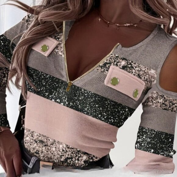 Womens Color Block Cap Sleeve Top in Sizes L. XL,XXL - Picture 1 of 4